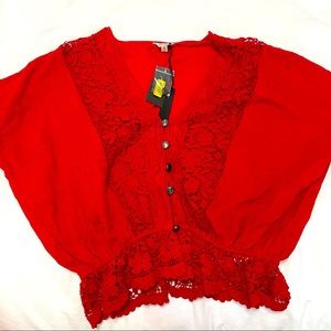 Buffalo Red Floral Blouse